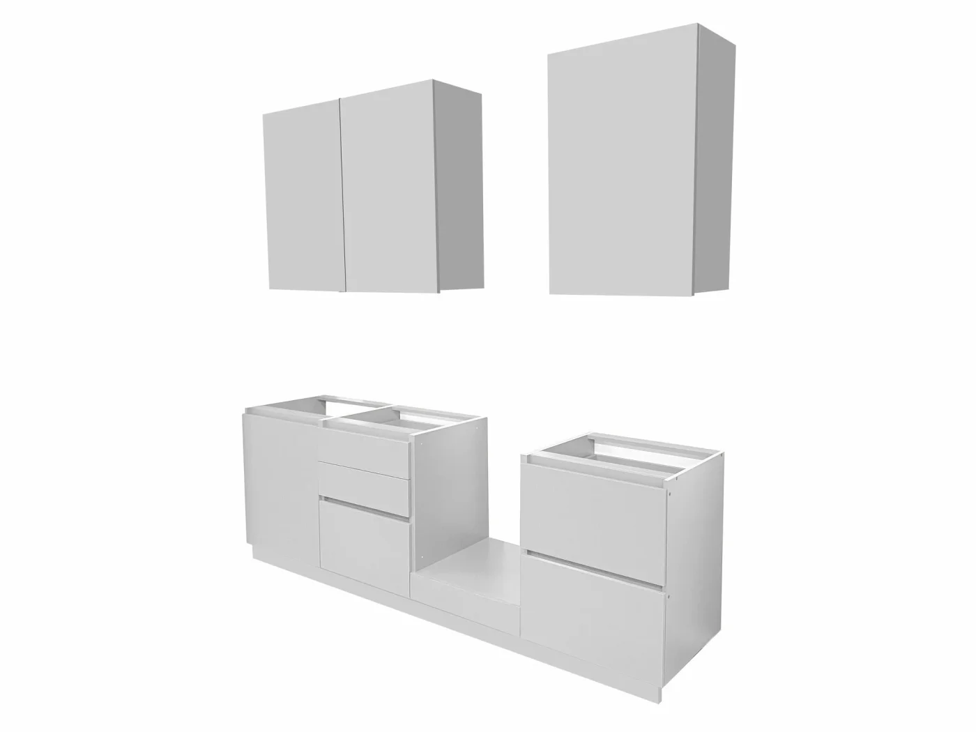 Кухонный гарнитур Natural Home Clean "Бостон" 240см, с доводчиками, цвет белый